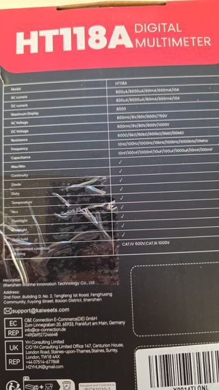 HT118A Multimetro Digitale True RMS GB053