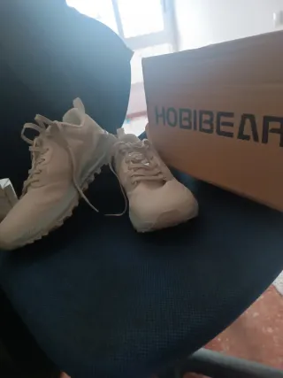 Zapatillas deportivas Hobibbear punta ancha beige