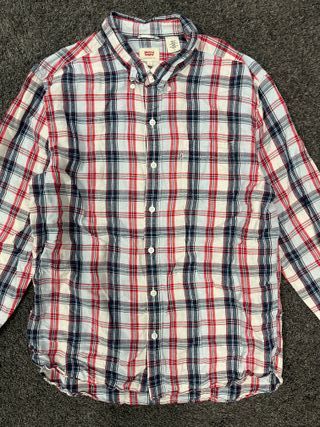 Camisa Levis L hombre cuadros rojos y negros