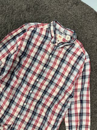 Camisa Levis L hombre cuadros rojos y negros