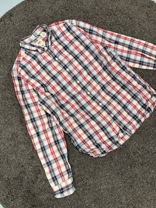 Camisa Levis L hombre cuadros rojos y negros