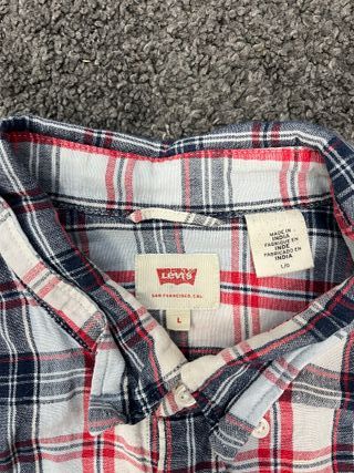 Camisa Levis L hombre cuadros rojos y negros