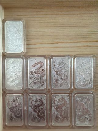 Kit 9 Monedas 1 oz Plata Perth Mint Dragones
