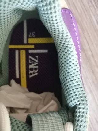 Zapatillas deportivas mujer morado y verde