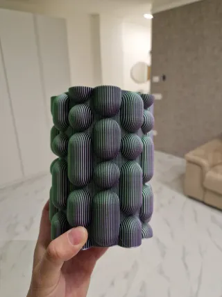 Portavaso 3D effetto olografico viola