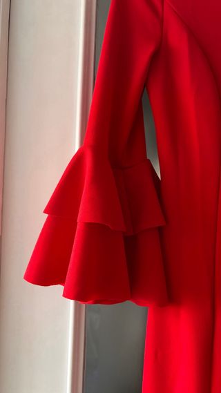 Vestido Flamenca Sevillana Rojo Volantes