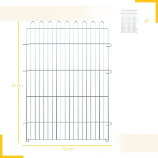 Parque para perros metálico plateado