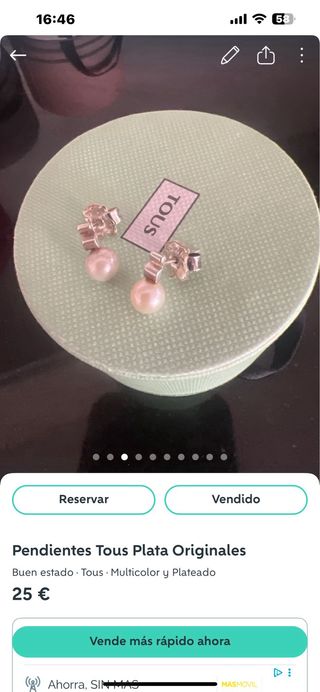 Pendientes Tous Plata y Perla Originales