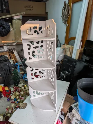 Angoliera bianca in legno alta 80 cm x 22