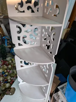 Angoliera bianca in legno alta 80 cm x 22