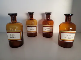 4 Flaconi Farmacia Vetro Ambra