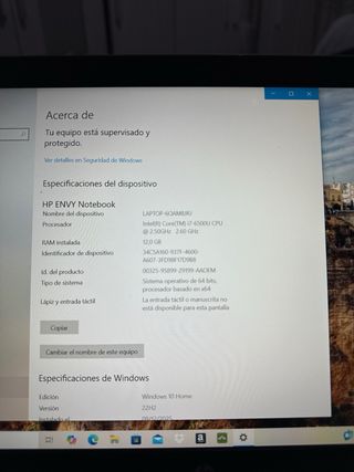 Ordenador HP Envy Plata