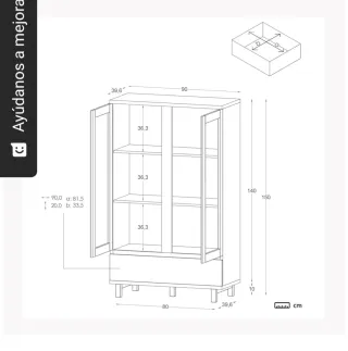 Vitrina Ellinor Banak beige y roble
