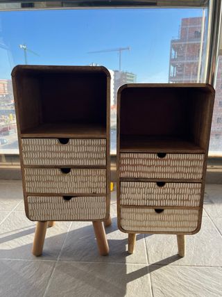 2 Mesitas de Noche Madera Sklum