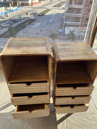 2 Mesitas de Noche Madera Sklum