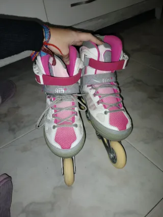 Patines en línea Oxelo grises y rosas