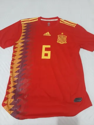 Camiseta España Iniesta Nº6 Firmada Player Issue