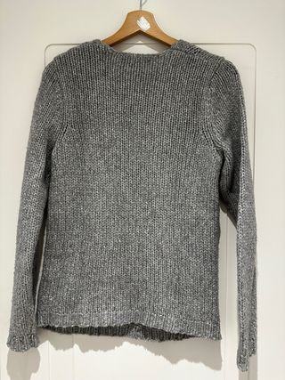 Jersey Zara Man trenzado gris Talla S