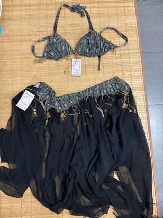 Conjunto Danza Vientre Negro y Dorado