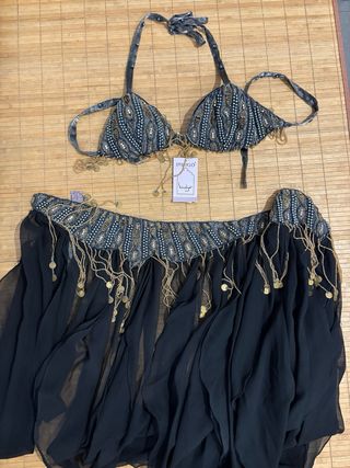 Conjunto Danza Vientre Negro y Dorado
