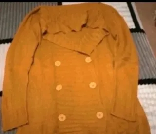 Rebeca cruzada mujer 6 botones mostaza