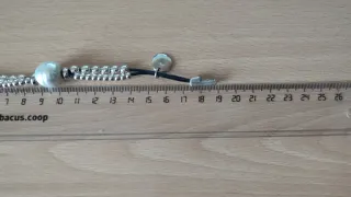 Pulsera negra bolas Zamak y perla