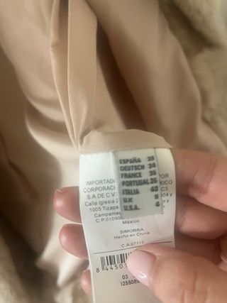 Abrigo corto pelo auténtico beige/marrón