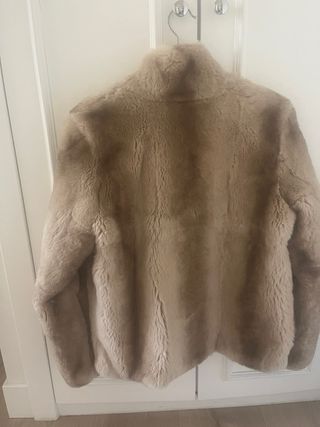 Abrigo corto pelo auténtico beige/marrón