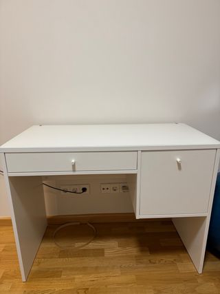 Tocador/escritorio blanco con cristal