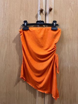 Top Naranja Drapeado