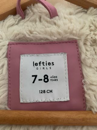 Abrigo niña Lefties rosa 7-8 años