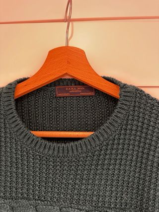 Jersey Zara trenzado verde Talla M