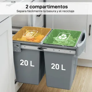Cubos de reciclaje gris