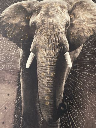 Cuadro Lienzo Elefante con Diamantes