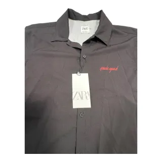 Camisa Oversize Zara Flamin' Hot Black Red M-L