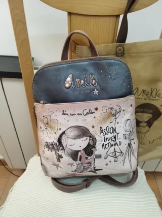 Mochila Anekke Gris y Rosa