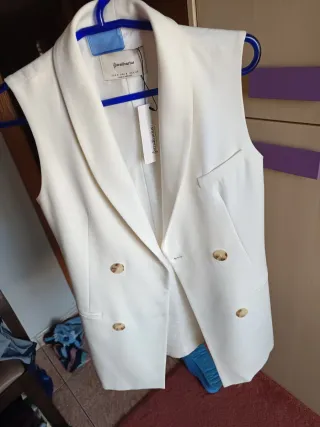 Chaleco Stradivarius Blanco Talla S