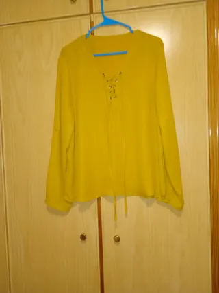 Blusa manga larga mujer amarilla