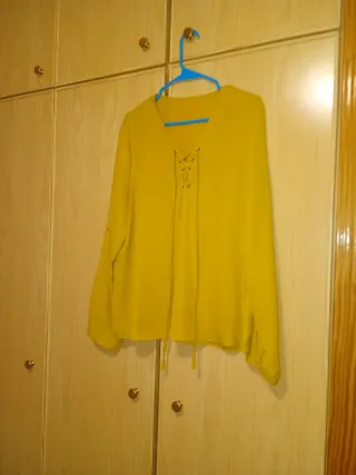 Blusa manga larga mujer amarilla