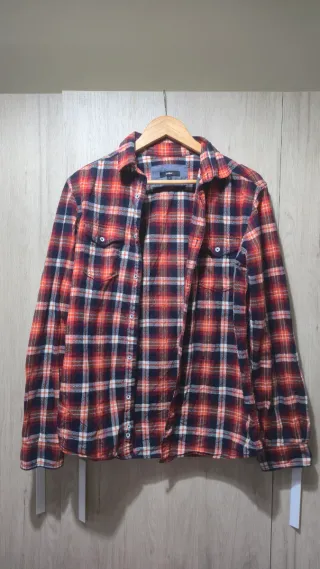 Camisa de cuadros roja y azul CELIO