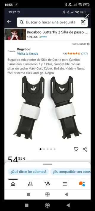 Adaptador Silla Coche Bugaboo Cameleon