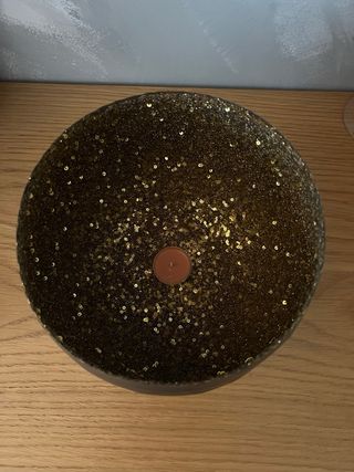 Portacandele nero con dettagli oro