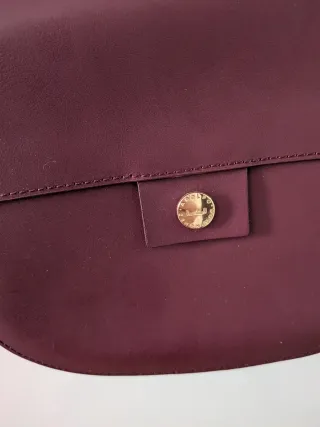 Bandolera Adolfo Domínguez Piel Beige/Morado