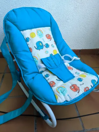 Hamaca para bebé azul con estampado