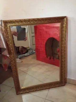 Espejo Marco Dorado Vintage