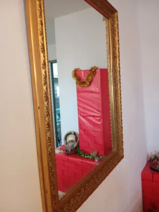 Espejo Marco Dorado Vintage