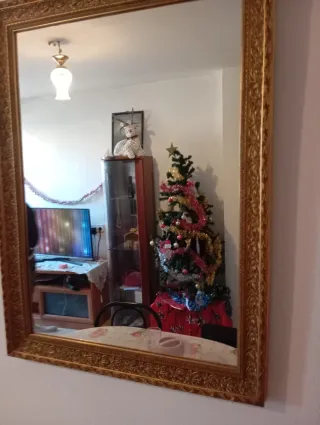 Espejo Marco Dorado Vintage