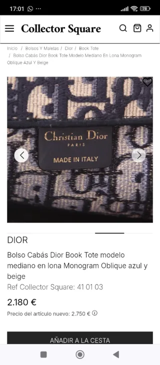 Bolso Dior Book Tote Beige y Negro