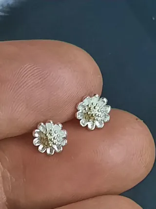 Pendientes plata con detalle flor