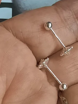 Pendientes plata con detalle flor